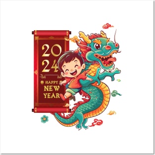 Chinese New Year Dragon Dance: Happy New Year 2024! Posters and Art